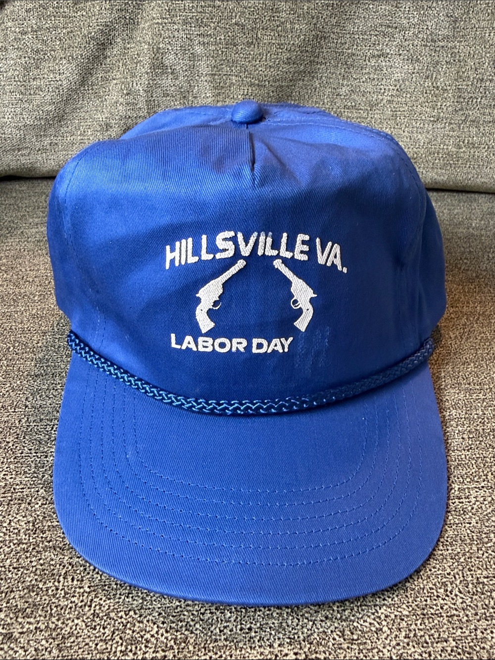 Vintage Hillsville, VA Labor Day Royal Blue Rope-Trim Snapback Hat | SAN SUN Cap